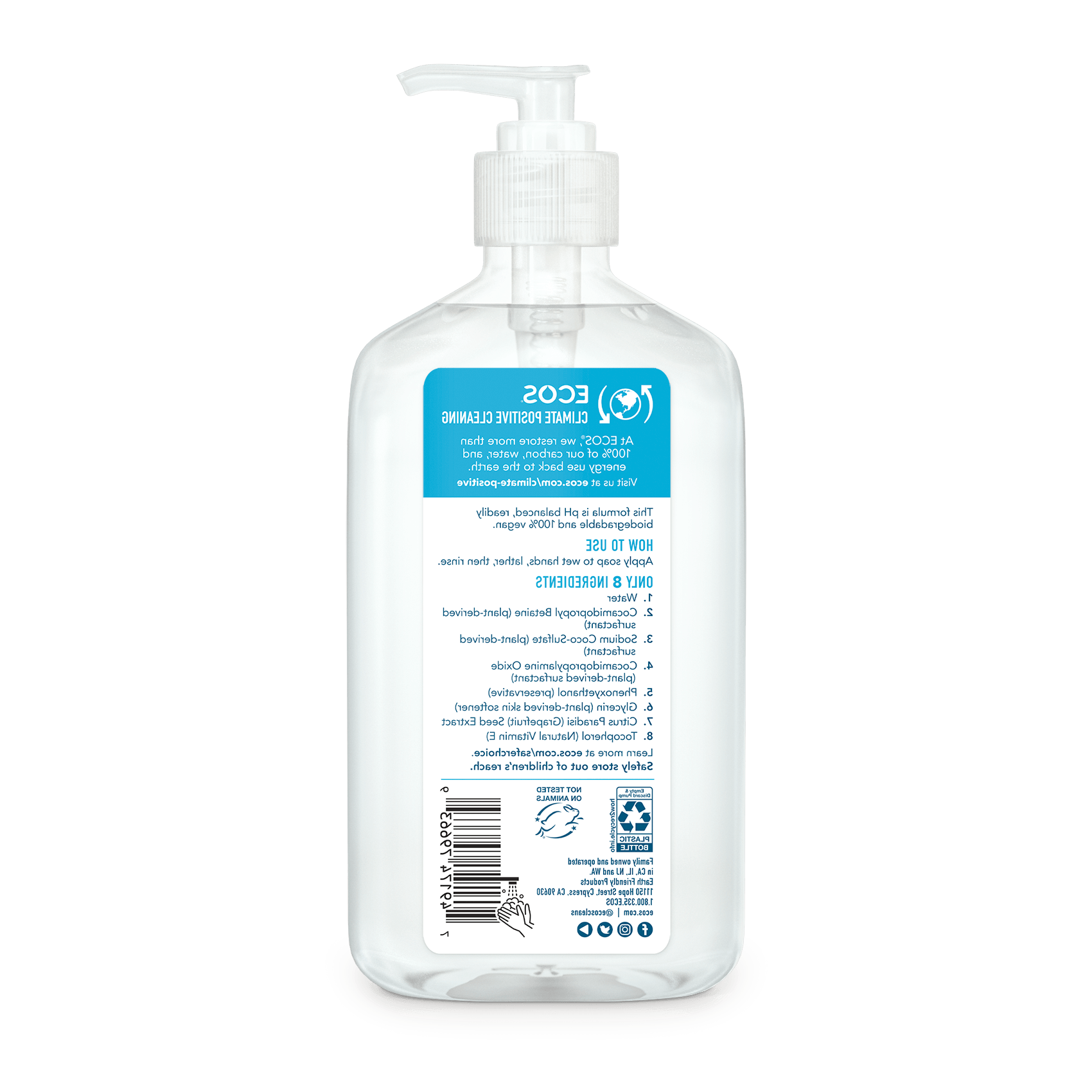 ECOS Hand Soap Free & Clear Back
