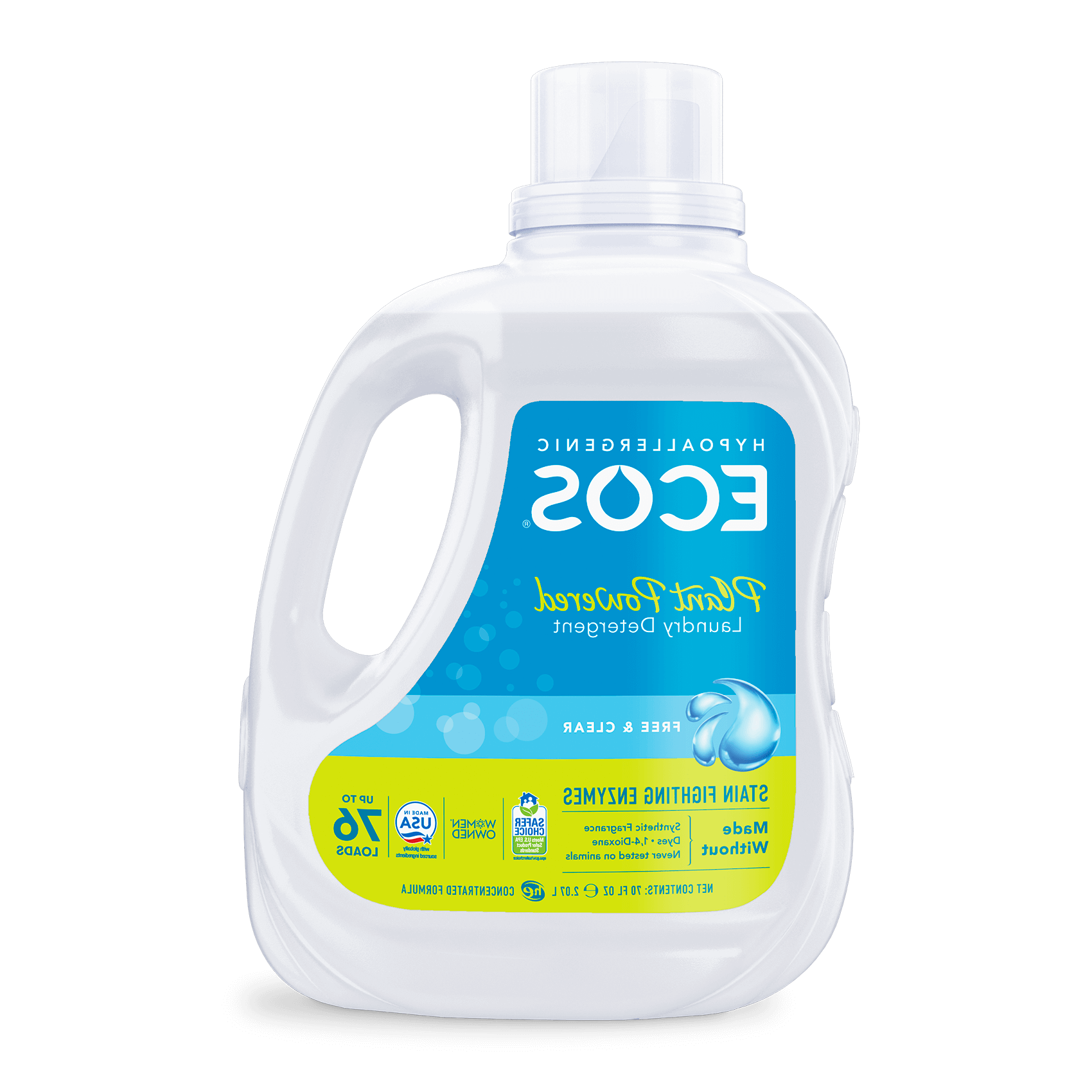 ECOS 洗衣 Detergent With 酶s 免费的 & 清晰的 Front