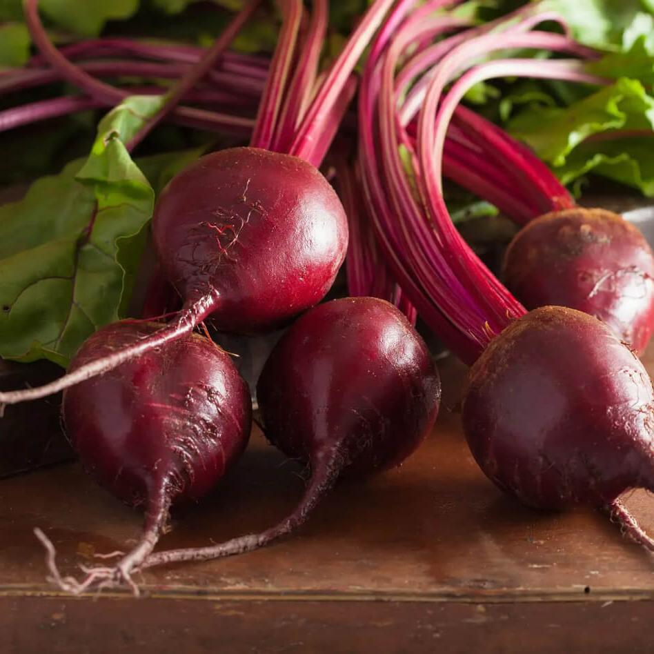 A bunch of fresh beets