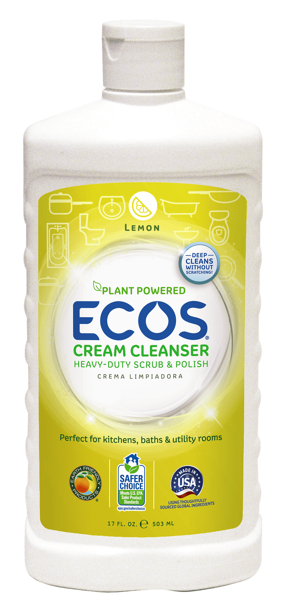 Natural Lemon Cleaner Septic Safe Bathroom Cleanser ECOS®
