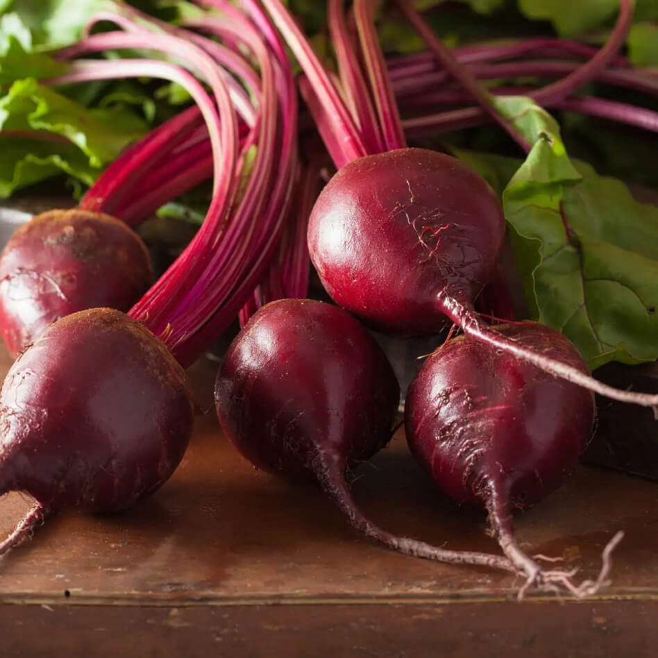 A bunch of fresh beets