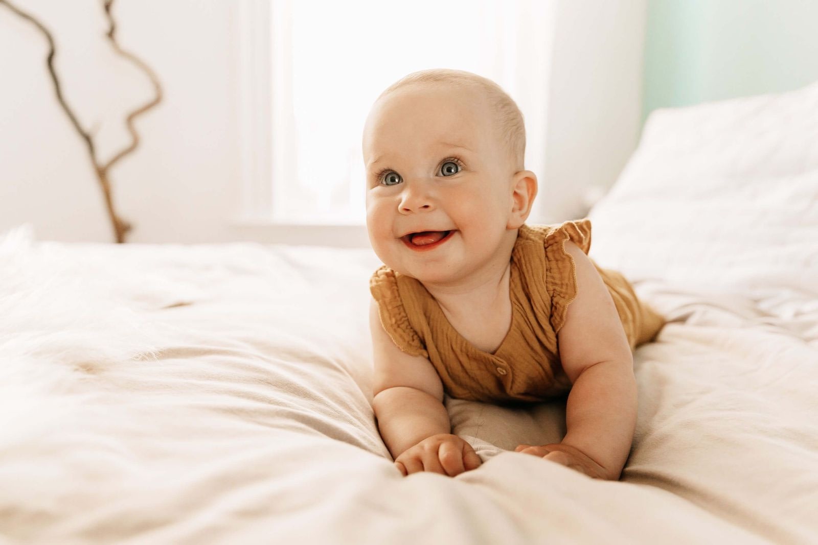Happy Baby on Bed
