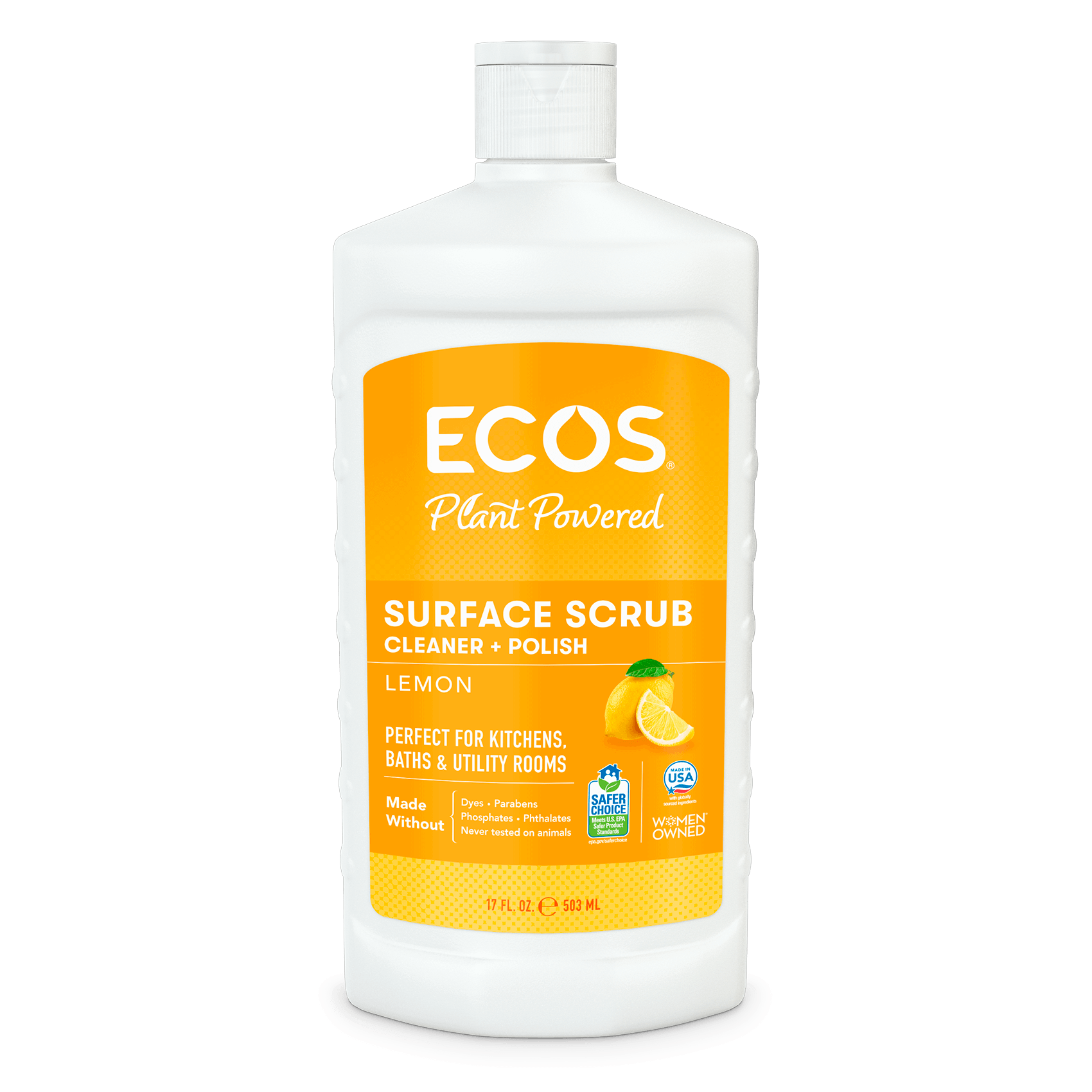 Limpiador en crema de Limón para Limpiar y Pulir Superficies Difíciles -  ECOS®